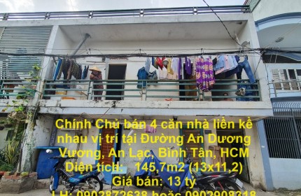 Chính Chủ bán 4 căn nhà liền kề nhau vị trí tại Đường An Dương Vương, An Lạc, Bình Tân, HCM